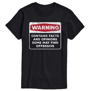Men's - Instant Message - Warning Contains Facts And Opinions Short Sleeve Graphic T-Shirt - 1 of 4