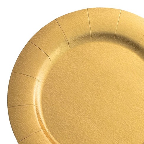 Smarty Had A Party 13" Gold Round Disposable Paper Charger Plates (120 Plates) - image 1 of 4