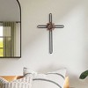 Dicksons MWC-408 Open Tubular Design With Flower Glossy Black 17 x 11 Inch Metal Decorative Hanging Wall Cross - 3 of 3