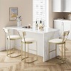 Bar Chair with PB Board Set Metal Frame, Fully Wrapped Plush Fabric, Soft Padded Seating, Gold Bar Stool, Comfortable Luxury Bar Chair - 2 of 4