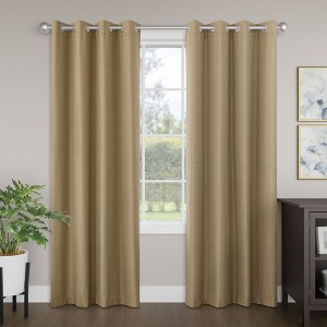 Awesome Home  Brushed Serengeti Stria 100% Blackout Grommet Pair (2 panels) - 1 of 4