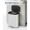 16 Gallon / 60 Liter Metal Trash Can with Lid, Rustproof Step-on Kitchen Metal Trash Bin with Liner Rim, Rear Handle, Soft Close Plastic Lid, Black - 2 of 4
