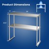 Costway 36'' 2-Tier Overshelf for Prep & Worktable Stainless Steel Adjustable Lower Shelf - 3 of 4