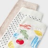 Women's Mediterranean Diet 3pk Crew Socks - A New Day™ Ivory/Red/Oatmeal Heather 4-10: Cotton Blend, Floral & Solid Patterns - 3 of 3