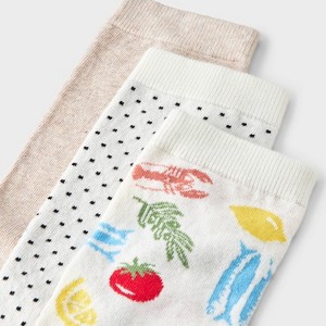 Women's Mediterranean Diet 3pk Crew Socks - A New Day™ Ivory/Red/Oatmeal Heather 4-10 - 1 of 3