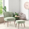 WestinTrends 25.5" Wide Upholstered Boucle Accent Chair with Ottoman Foot Stool Set - 2 of 4