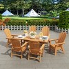 WestinTrends 7 Piece Outdoor Patio Dining Table and Adirondack Armchair Set - 2 of 2