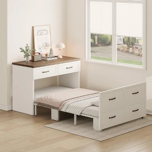 brafabhome Murphy Twin Bed with Mattress Included,33x76 Inches Hideaway Bed with Storage,Easy Pull Out and Folding - 1 of 4