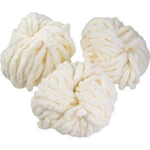 iDIY Chunky Yarn 3 Pack Skeins (72 Yards, Cream) Fluffy Chenille Yarn Perfect for Soft Blankets, Arm Knitting, Crocheting and DIY Crafts and Projects! - 1 of 3