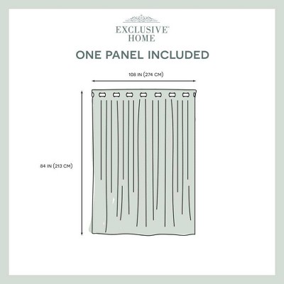Natural Linen Look Blackout Curtain Panel with Branch Motif