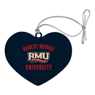 Robert Morris University Colonials Logo Heart Love Wood Christmas Tree Holiday Ornament