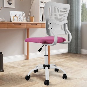 Gray Desk Chairs With Wheels Home Office Chair Comfortable Computer Chair Adjustable Height,360° Swivel Gaming Armless Chair-The Pop Home - 1 of 4