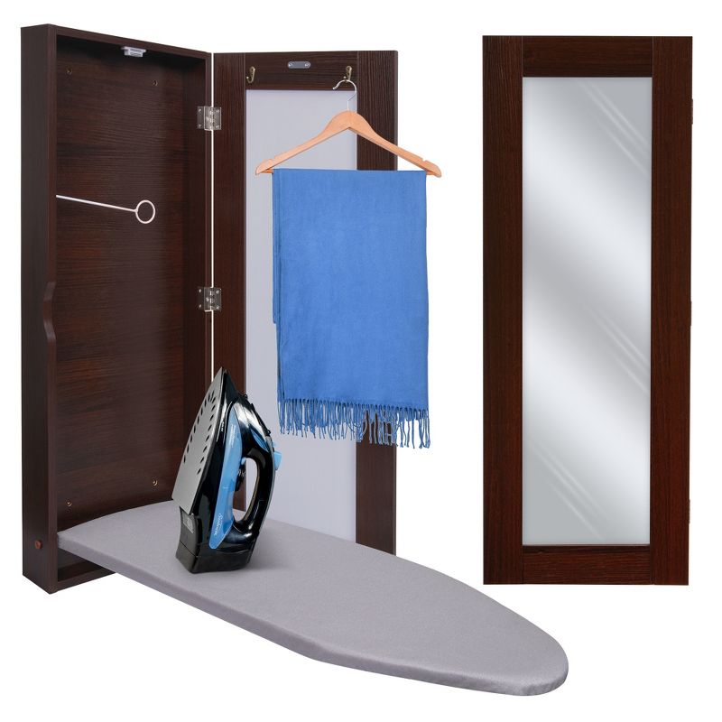 Ivation Foldable Ironing Board Cabinet, Wall-Mount With Mirror, 2 of 8