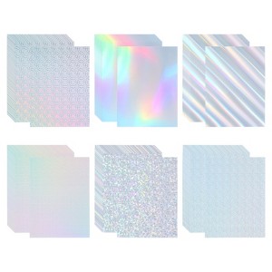 Unique Bargains Scrapbook Poster Reflective Metallic Mirror Holographic Cardstocks 30 Pcs - 1 of 4