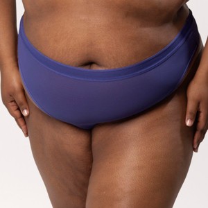 Curvy Couture Women's Sheer Mesh High Cut Thong - 1 of 4