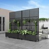 Lirago Iron Black Arch Mobile Planters Planting Box Trellis for Climbing Plants - 72x47 - 2 of 4