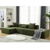 129.5'' Terrycloth L-Shaped Modular Sofa, Italian Minimalist Tofu Block Design, Left-Hand Facing, Free Installation with 2 Pillows - 2 of 4
