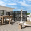 Lirago Metal Outdoor Privacy Screen Freestanding Patio Decorative Screens-72"x47" Black - 4 of 4