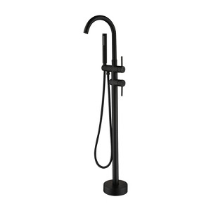 Cobbe Floor Standing Bathtub Faucet Vertical Bathtub Faucet with Handheld Shower and Tub Spout Matte Black - 1 of 4