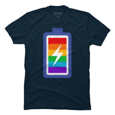 Adult Design By Humans Pride Charging Battery By PINHEAD66 T-Shirt