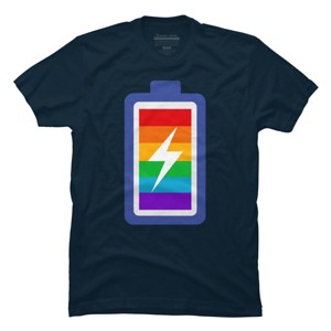 Adult Design By Humans Pride Charging Battery By PINHEAD66 T-Shirt - 1 of 2