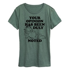 Women's - Garfield - Your Opinion Has Been Duly Noted Short Sleeve Graphic T-Shirt - 1 of 4