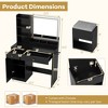 Costway Vanity Set Dressing Table and Chair Set with 3 Lighting Modes & Mirror and Lights White/Black - 3 of 4