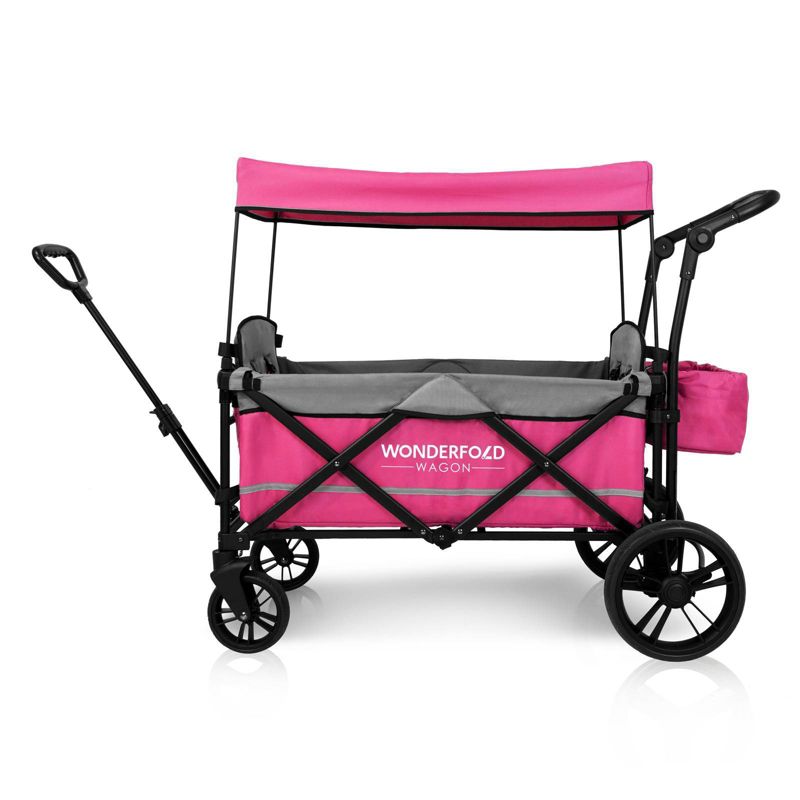 WONDERFOLD X2 Push and Pull Wagon Stroller - Pink, 2 of 10
