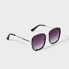 Women's Plastic and Metal Square Oversized Sunglasses - A New Day™ Black: UV Protection, Impact-Resistant - 2 of 2