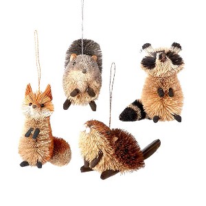 Kurt Adler 3.5-6" Buri Woodland Animal 4-Piece Ornament Set - 1 of 1