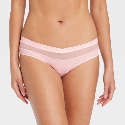Women's Floral Print Micro-Mesh Cheeky Underwear - Auden™ Pink M