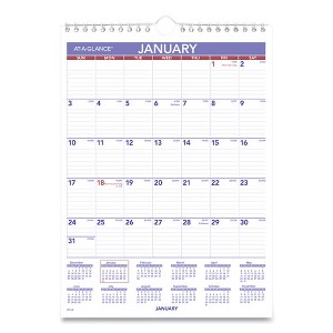 Monthly Wall Calendar with Ruled Daily Blocks, 8 x 11, White Sheets, 12-Month (Jan to Dec): 2025 - 1 of 4
