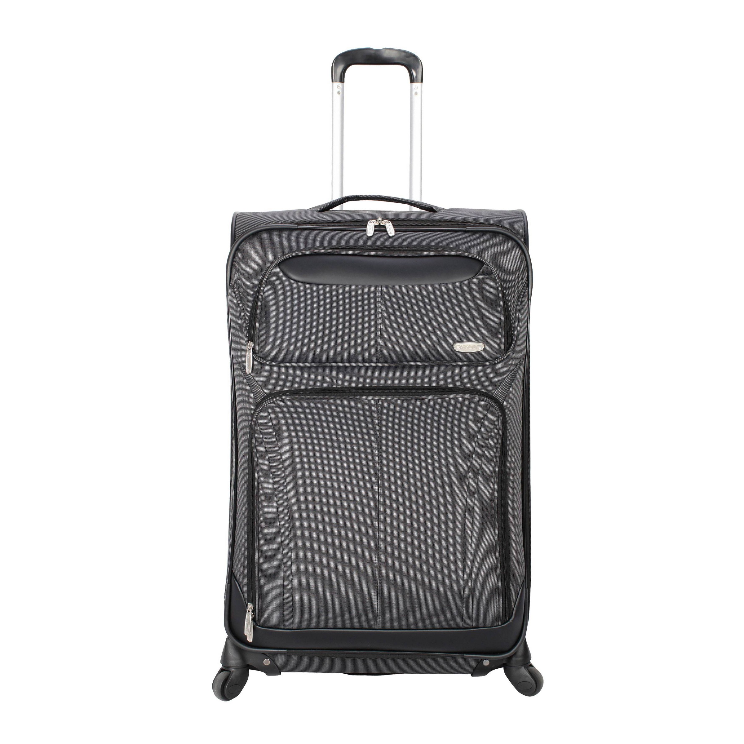 Skyline Softside Checked Spinner 5pc Luggage Set - Black