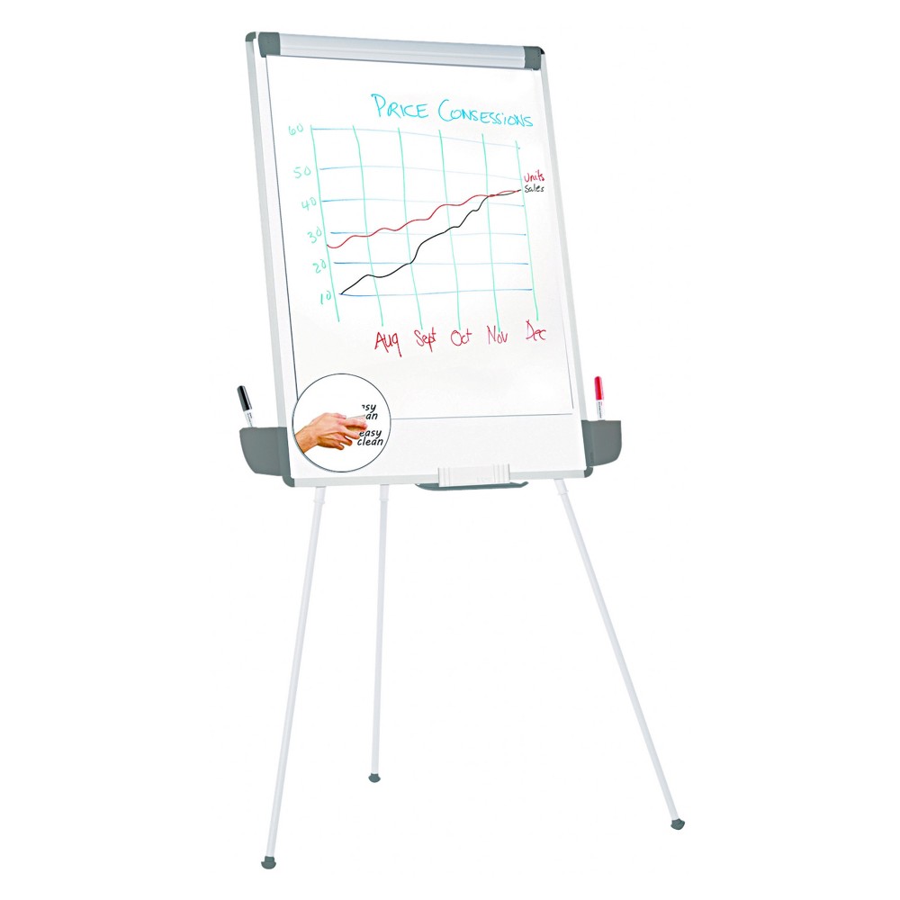 UPC 087547430316 product image for Universal Tripod Style Dry Erase Easel, 29 x 41, White/Gray | upcitemdb.com