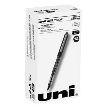 Uni Vision Rollerball Pen Micro Point Black Ink Dozen (60106)