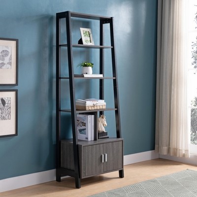 CAVINAS Bookcases for Living Room Modern Storage Cabinet Bookcase with 4 Open Shelves and Door Cabinet for Office