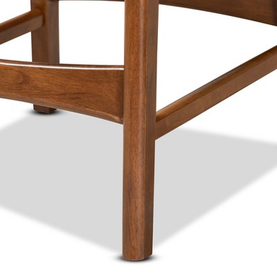 Katya Sand Walnut Brown Solid Wood Counter Stool Set