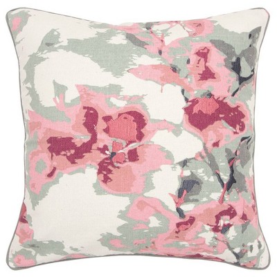 Connie Post Solid Poly Filled Square Pillow Pink - Rizzy Home