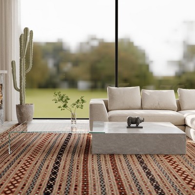 Luck Live Modern Relief Coffee Table, Extendable Glass Coffee Table 39.37-74.8 Inches