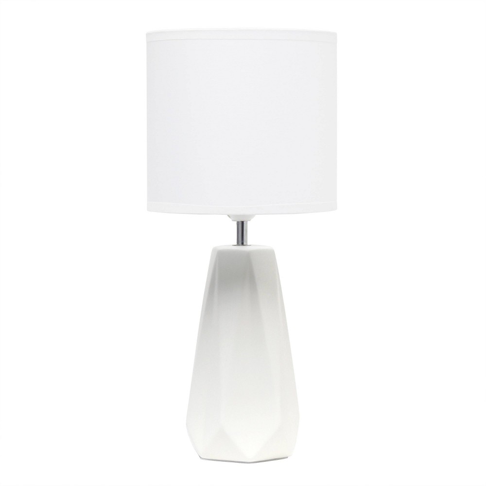 Photos - Floodlight / Street Light Ceramic Prism Table Lamp Off-White - Simple Designs