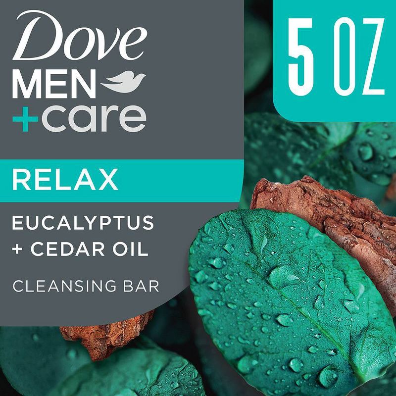 Dove Men+Care Relaxant Plant Based Bar Soap - Eucalyptus &#38; Cedar Oil - 5oz, 1 of 12