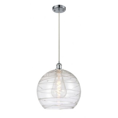 Athens Deco Swirl - 1 Light Pendant In Industrial Style-16.88 Inches Tall and 13.75 Inches Wide