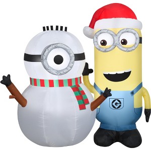 Gemmy Christmas Airblown Inflatable Kevin Building Snowman Scene Universal, 5 ft Tall, White - 1 of 2