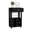NicBex Mobile Kitchen Island Cart Morden Kitchen Carts on Wheels with Storage, 1 Open Shelf, 1 Drawer and 12 Bottle Racks for Kitchen - 3 of 4