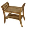 EcoDecors® Symmetry® 24" Teak Wood Shower Bench with Shelf and LiftAide® Arms in EarthyTeak Finish - Target Plus Natural 24"L x 14"D x 24"H - 4 of 4