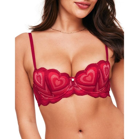 Adore Me Women's Colete Balconette Bra 38d / Printed Lace C06 Red. : Target