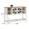 Entryway Table with 2 Doors, Farmhouse Sofa Table with Adjustable Storage Shelf, Console Table, White - 2 of 4