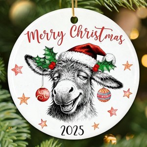 Lomsoe Donkey Christmas Ornament Christmas Tree Ornament Christmas Gifts Ceramic Hanging Ornament Christmas Decor Ceramic Xmas Tree Ornament Decor - 1 of 4