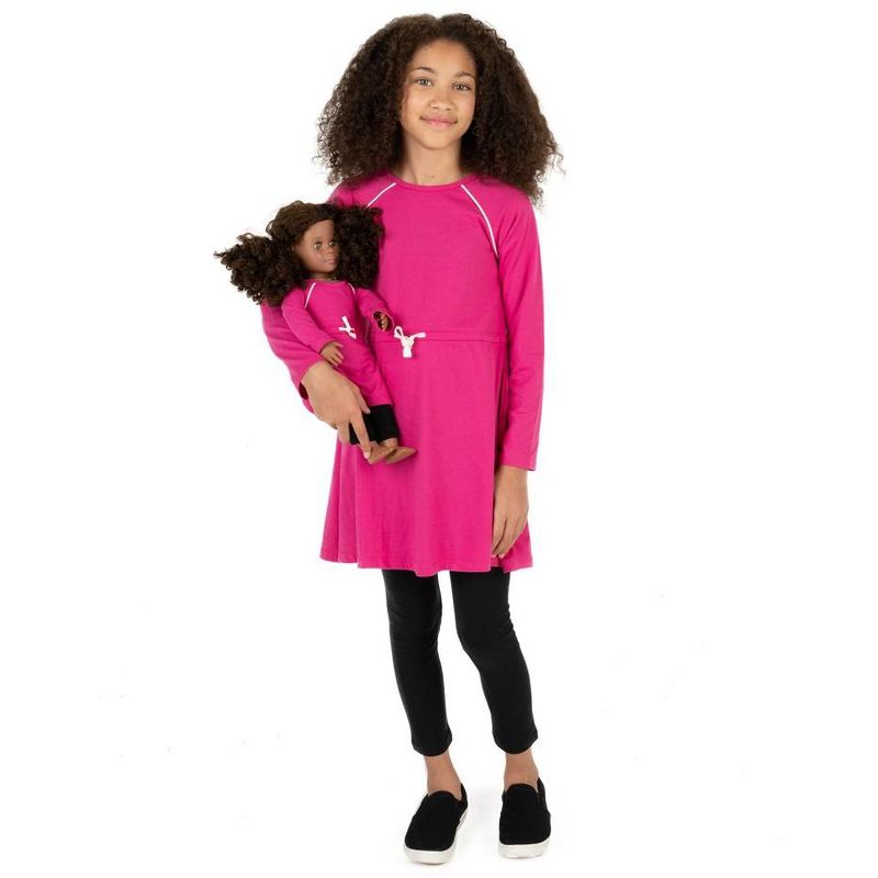 Leveret Girls and Doll Matching Drawstring Dress, 2 of 10