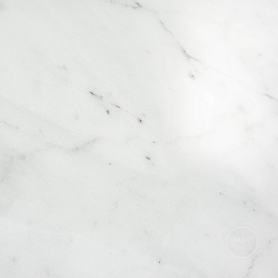 Glossy White Marble Peel and Stick Backsplash Tile